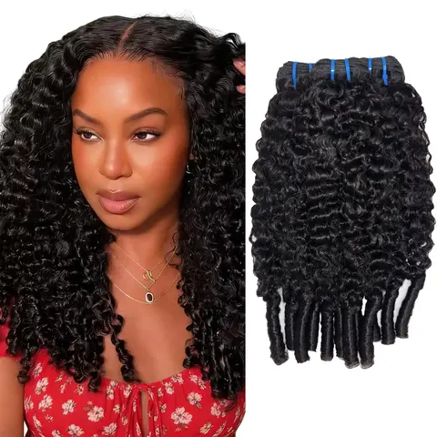 MsgemHair Burmese Curly Bundles Human Hair 100% Unprocessed Virgin Human Hair Bundles Deals Human HairExtensions 15A Burmese Curly Human HairBundles for Black Women Natural Black SpiralCurly End Human Hair WeftExtensions#SohoChic