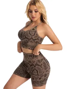 Women’s Vintage Textured Workout Sets, Crop Tank Sports Bra and High Waist Yoga Biker Shorts, Stretch Activewear Gym Outfit High Waist Tracksuit, Pilates Outfits, Athletic Fashion Activewear