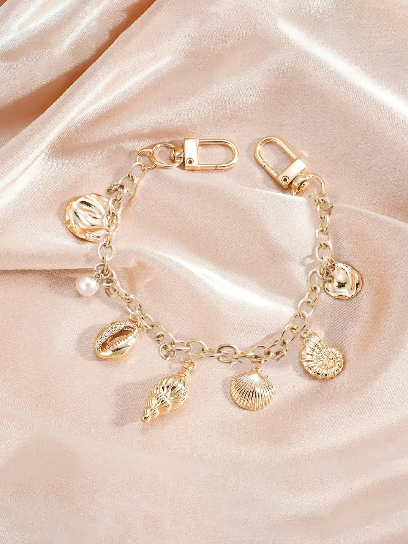 Gold Ocean Style Bag Charm, Cute Bag Charms, Decorative Accessories Bag Chain Charm, Bag Extender, Suitable For Handbags, Tote Bags, Crossbody Bags, Shoulder Bags