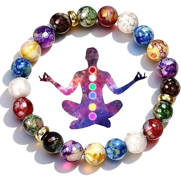 BloomWish S Chakra Bracelets for Women Healing Stone Bracelet Beaded Bracelet Yoga Balance Energy Essential Oil Anxiety Relief Jewelry Gifts trendy fashion