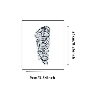 6 large herbal tattoo stickers, including 1 floral letter element and 5 random designs; lasts 7–15 days, waterproof and resistant to friction, realistic effect; suitable for those who don’t want tattoos but are sensitive to pain.