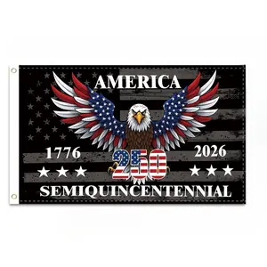 USA 250th Anniversary Flag  1776–2026 | 3x5 Ft + FREE Banner & Temporary Tattoos, Anniversary Gift, Polyester