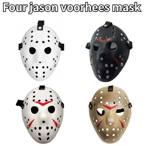 Classic horror mask,jason voorhees mask,goalies mask,Devil Halloween Mask,4-Color Set - Classic Killer Jason Full Face Mask, Hockey Killer Style, April Fool's and Easter Role Playing Props, Party Gifts