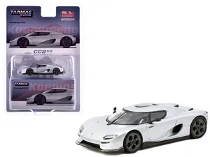 Koenigsegg CC850 Silver Metallic "Global64" Series 1/64 Diecast Model Car by Tarmac Works