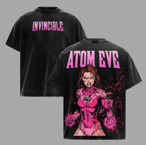 Invincible Atom Eve Comic Washed Tee, Unisex Streetwear Superhero Graphic Tee, Gift For Fans, Gym Shirt, Full Size, Full Color