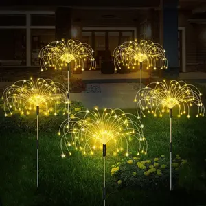 5PCS Solar Firework Light Outdoor Solar Garden Decorative Lights 300/400 LED Powered String DIY Stake Landscape Light for Pathway