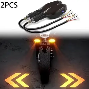 Universal Motorcycle LED Turn Signal Light ground Projector Flasher Lamp 27 Lighting Modes RGB Flowing Daytime Running Lights