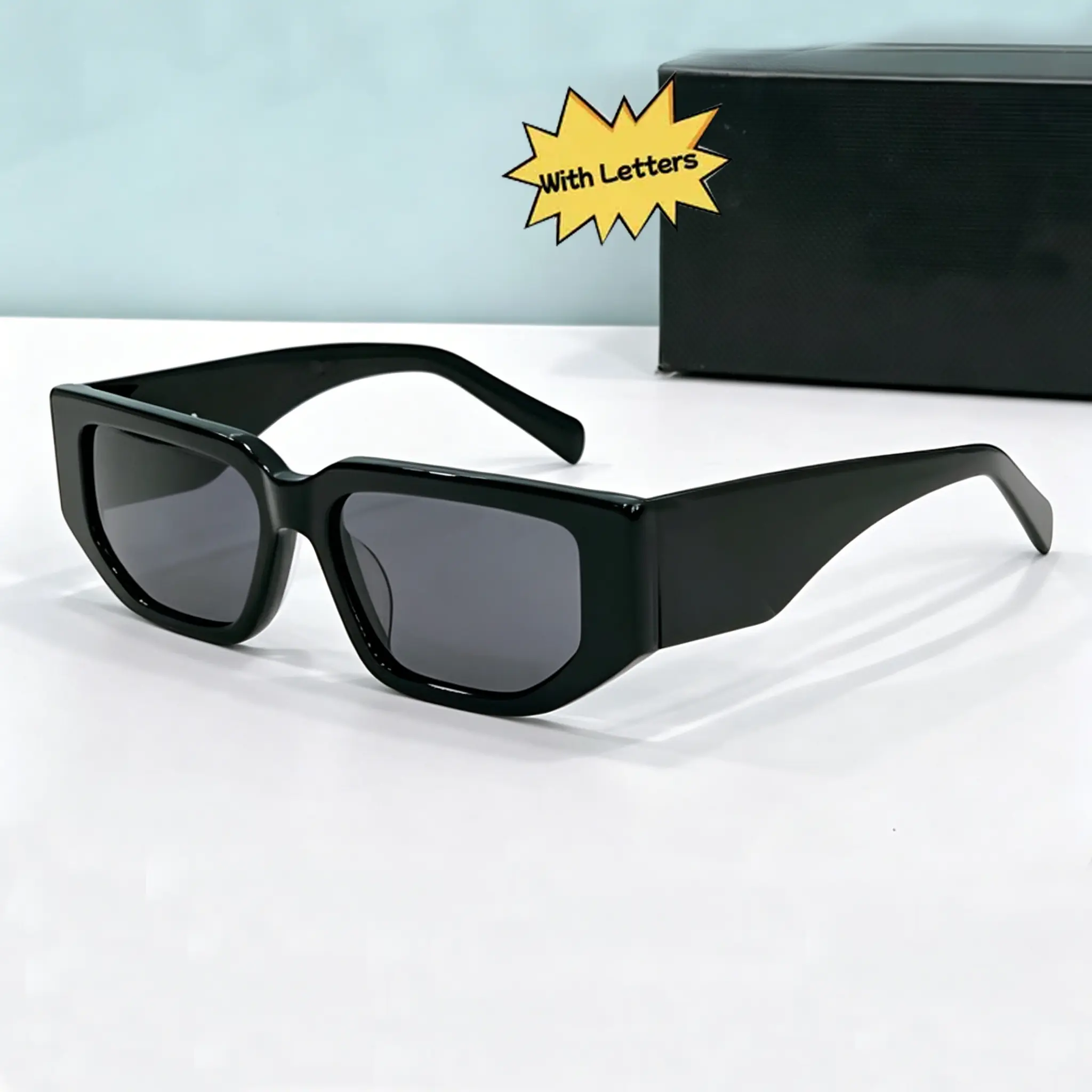 Fashionable Retro Square Sunglasses for Men & Women-Classic Trendy Square Frame Shades UV400 Protection for Any Occasion Great Gifts