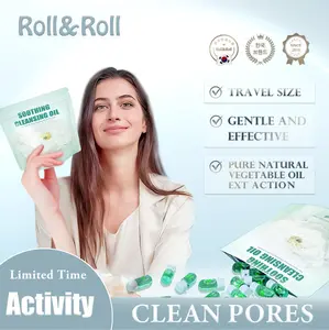 Roll&Roll  Natural Cleansing Oil – Waterproof Makeup Remover Oil,  for  All Skin Types Instant Makeup Melt – Gentle & Effective Cleansing Oil