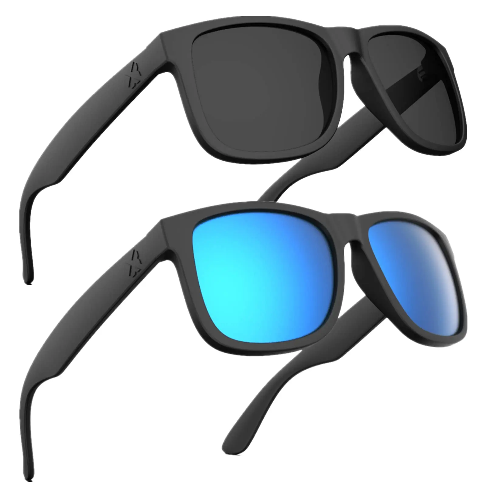MAXJULI 2 pairs Polarized Sunglasses for Men and Women,UV Protection Rectangular Sun Glasses 8806, Polarized Fishing Sunglasses, Sun Protective Sunglasses