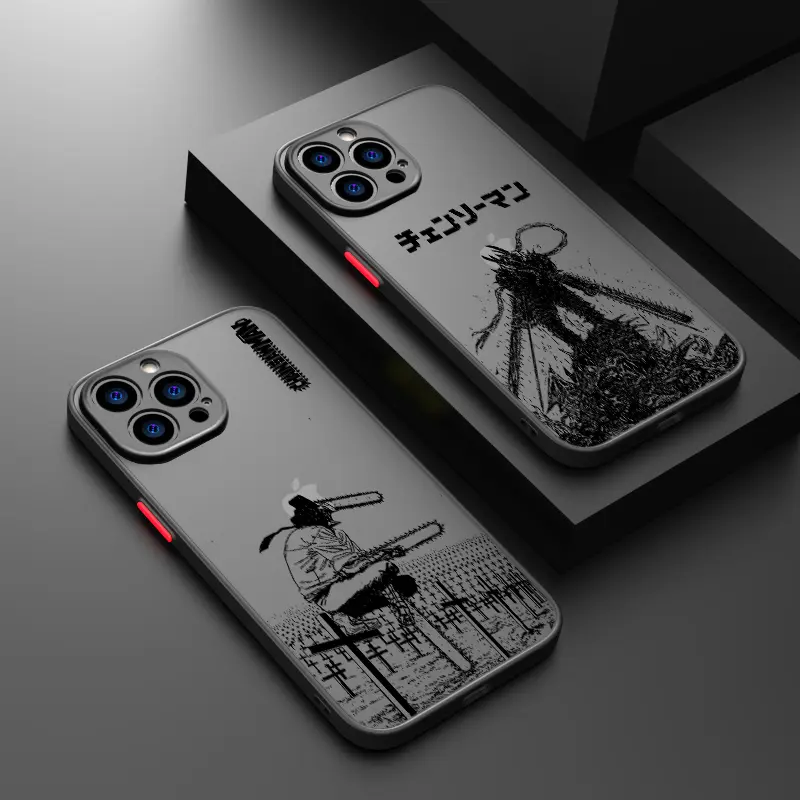 C-Chainsaw ManS Denji MAKIMA For iPhone 17 17Air 16E 16 15 14 13 12 11 Pro Max Plus Frosted Translucent Phone Case Funda