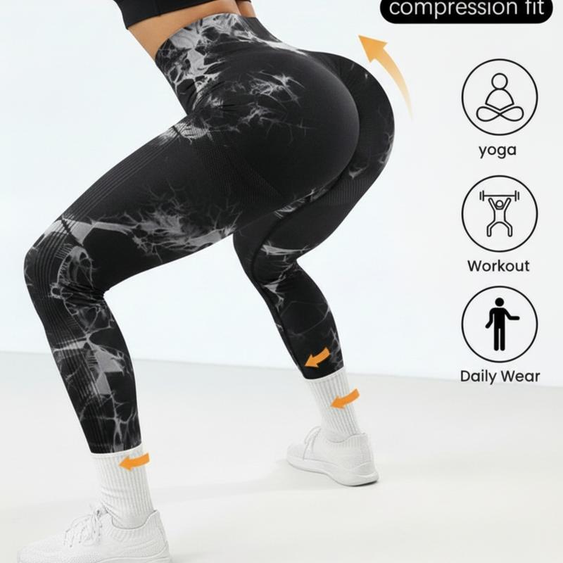 2 Pack Tie Dye High Waisted Workout Leggings for Women Rear Lifting Tummy Control Yoga Gym Athletic Pants High Waist Squat Proof Compression Tights