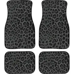 Black Green Leopard Print  Floor Mats Universal Abstract      Texture Floor Mats for  Front Rear  Foot Rugs Cute  Accessories for  SUV Sedans