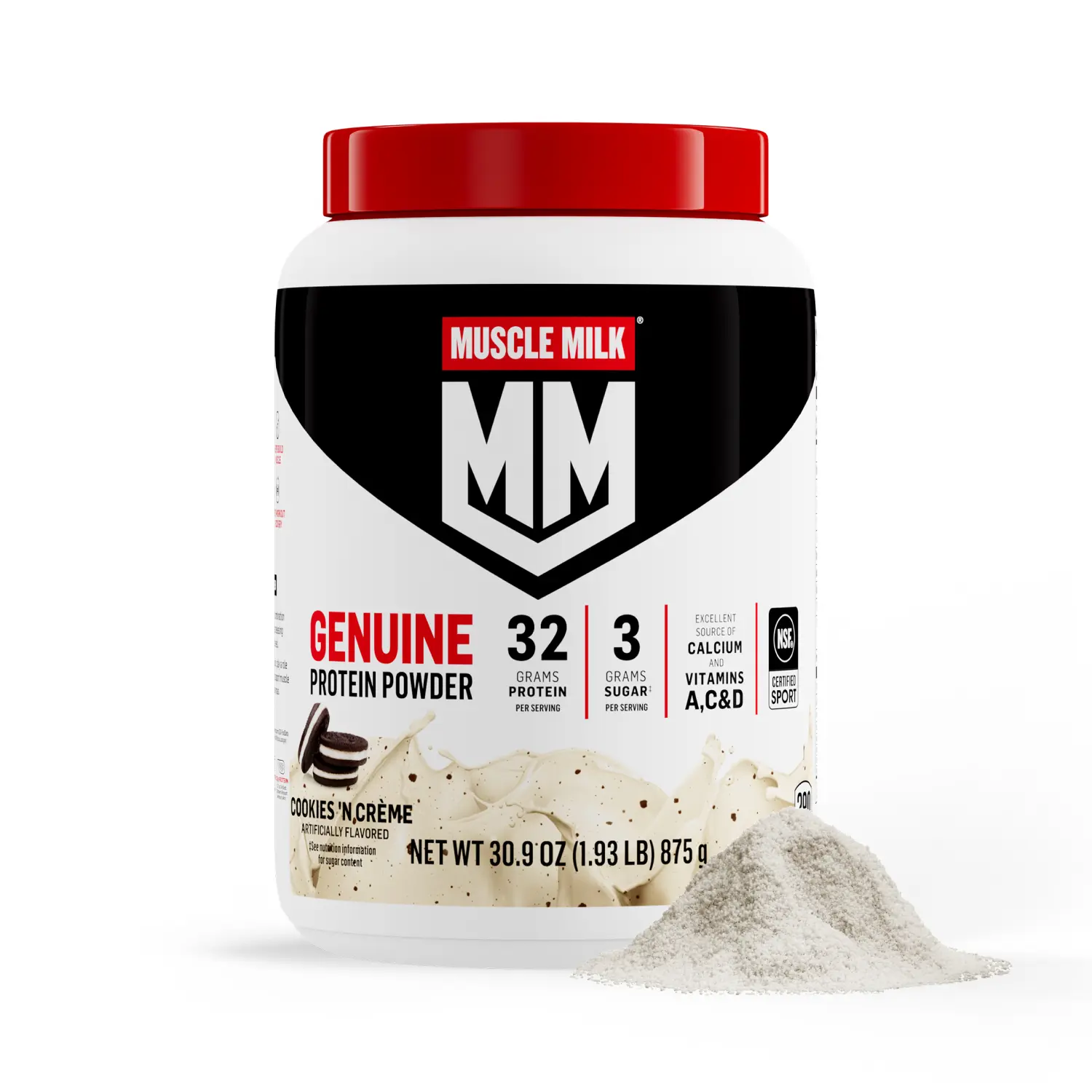 Muscle Milk Genuine Protein Powder Cookies 'n Crème | 30 oz Muscle Milk Genuine Protein Powder Cookies 'n Crème | 30 oz