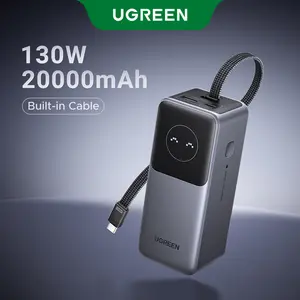 UGREEN Nexode Power Bank 20000mAh 130W Portable Charger Built-in USB C Cable, Pack with TFT Smart Display for MacBook/iPad/iPhone 17 16/Samsung S24 and More ,September Restock，TikTokShopBlackFriday ,Tiktokshopstockup