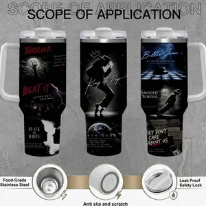 Mic.hael Jacks0n Inspired 20oz & 40oz Skinny Tumbler – King Of Pop Music Collage Stainless Steel Travel Mug, Thriller Billie Jean Smooth Criminal Design, Gift For MJ Fans