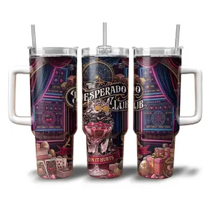 Dungeon Crawler Carl Tumbler 20oz/40oz with Handle - Princess Donut The Desperado Club Mug - Dirty Shirley LitRPG Cup
