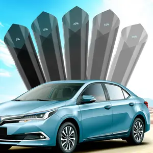 Car Window Tint (5%/15%/25%/ 35%VLT) Tints for Car Windows Automotive Window Tint Roll Privacy Film 20" x 20ft Heat Glare UV Block Reduces Heat
