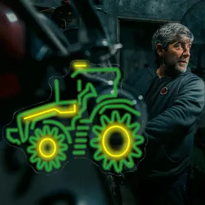 Tractor Pattern Neon Sign, USB Plug Powered LED Wall Mounted Neon Light, Decorative Lamp for Bedroom, Living Room, Classroom, Bar, Man Cave, Neon Accent Lights