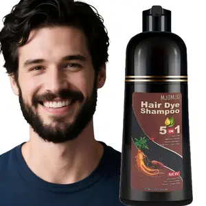 5-in-1 Black Hair Dye Shampoo, Covering White Hair, Herbal Hair Dye Shampoo - Natural And Healthy Plant Ingredients, Quickly Complete Hair Dyeing, Moisturize And Care For Hair, Suitable For Both Men And Women, Father'S Day Gift，500 ml