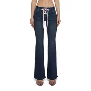 Talia Low Rise Jeans - Lace Up