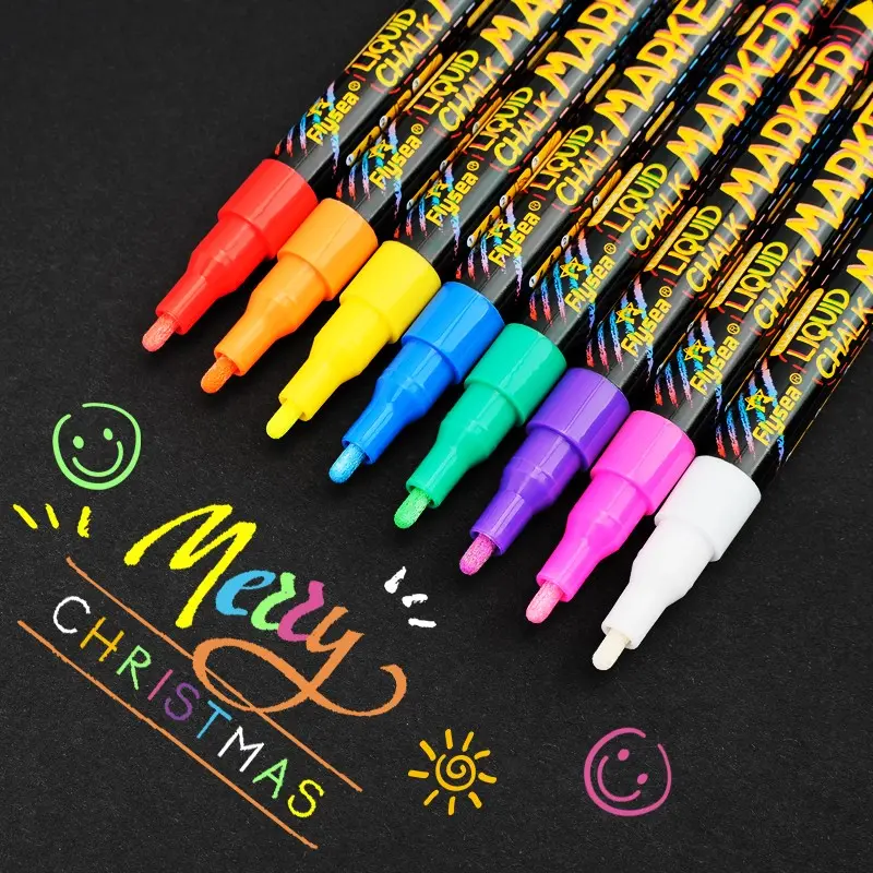 12/8 Colors Liquid Chalk Markers, 1.0mm Bold Dry Erase Pens, Vibrant & Erasable, Whiteboard, Chalkboard, Glass, Car Window Markers, Coloring Markers, Bulk Markers, Coloring Supplies