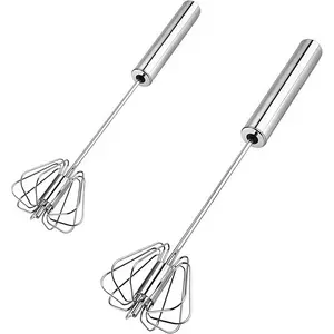 Stainless Steel Egg Beater, Hand-Push Rotary Egg Beater Mixer, Egg Beater for Cooking, Hand-Push Mixer for Stirring, Whipping, Mixing, and Blending (10+ 12inch )