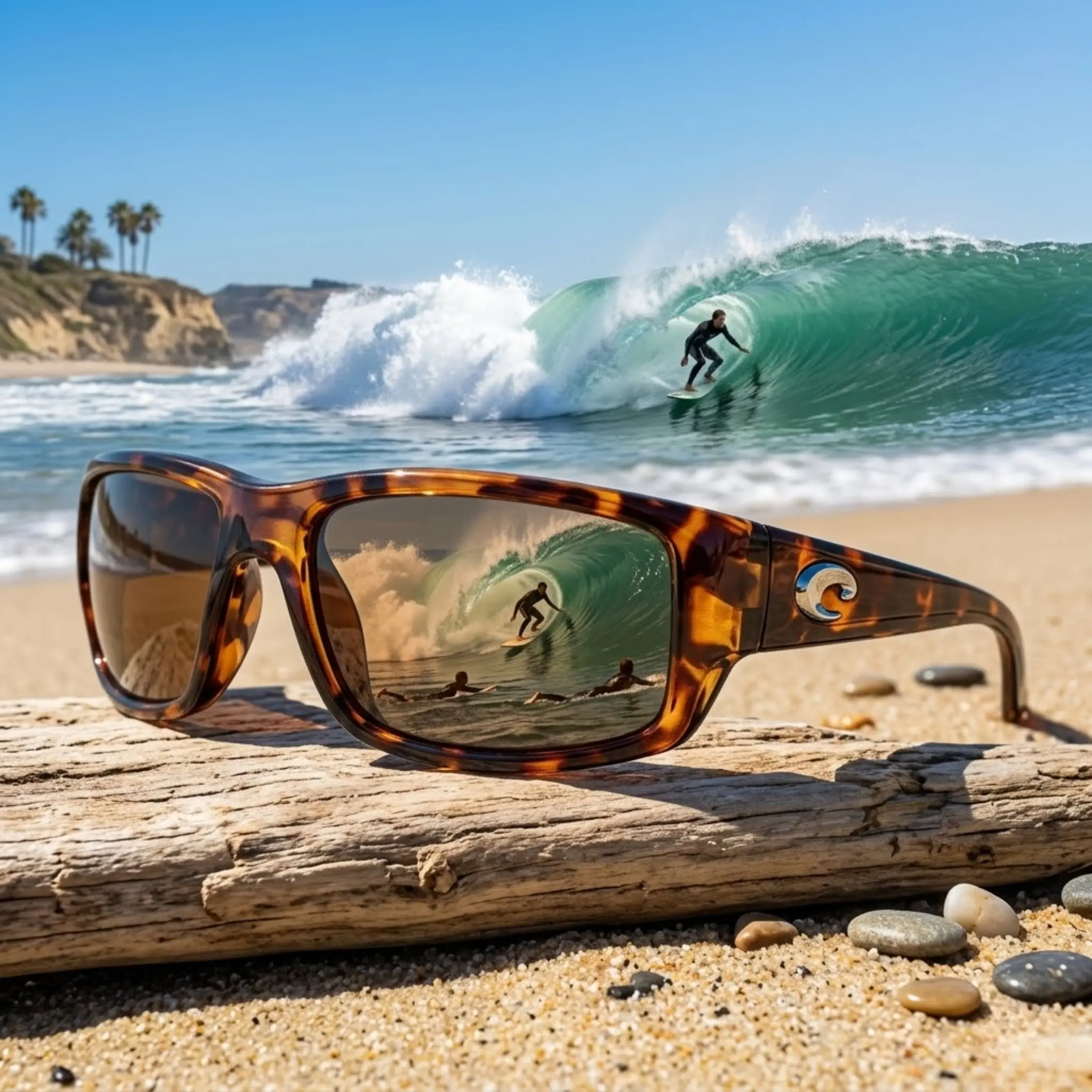Costa Del Mar Sunglasses for Men - Fantail Mens Polarized Sunglasses, UV Protection for Fishing, Boating & Beach 580G Size 59