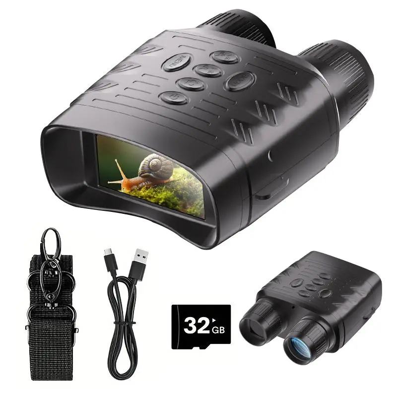 32GB Infrared Night Vision Binoculars, 1 Count Rechargeable Binoculars with Accessories, Suitable for Camping, Hunting and Security Use