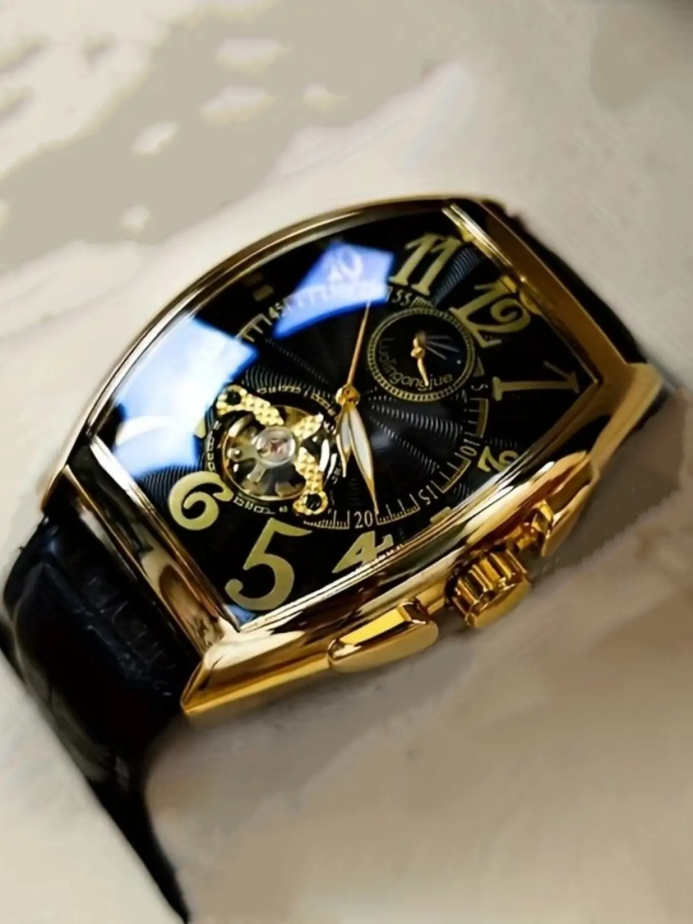 New Men's Mechanical Watch, Full Automatic Skeleton, Business Casual Waterproof Night Light, Trendy Large Dial, High-Value Precision Timepiece, Analog Mechanical Watches