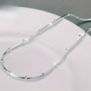 Fashionable snake shaped chain bead necklace, women's style, cute jewelry gift, ideal holiday necklace for daily wear