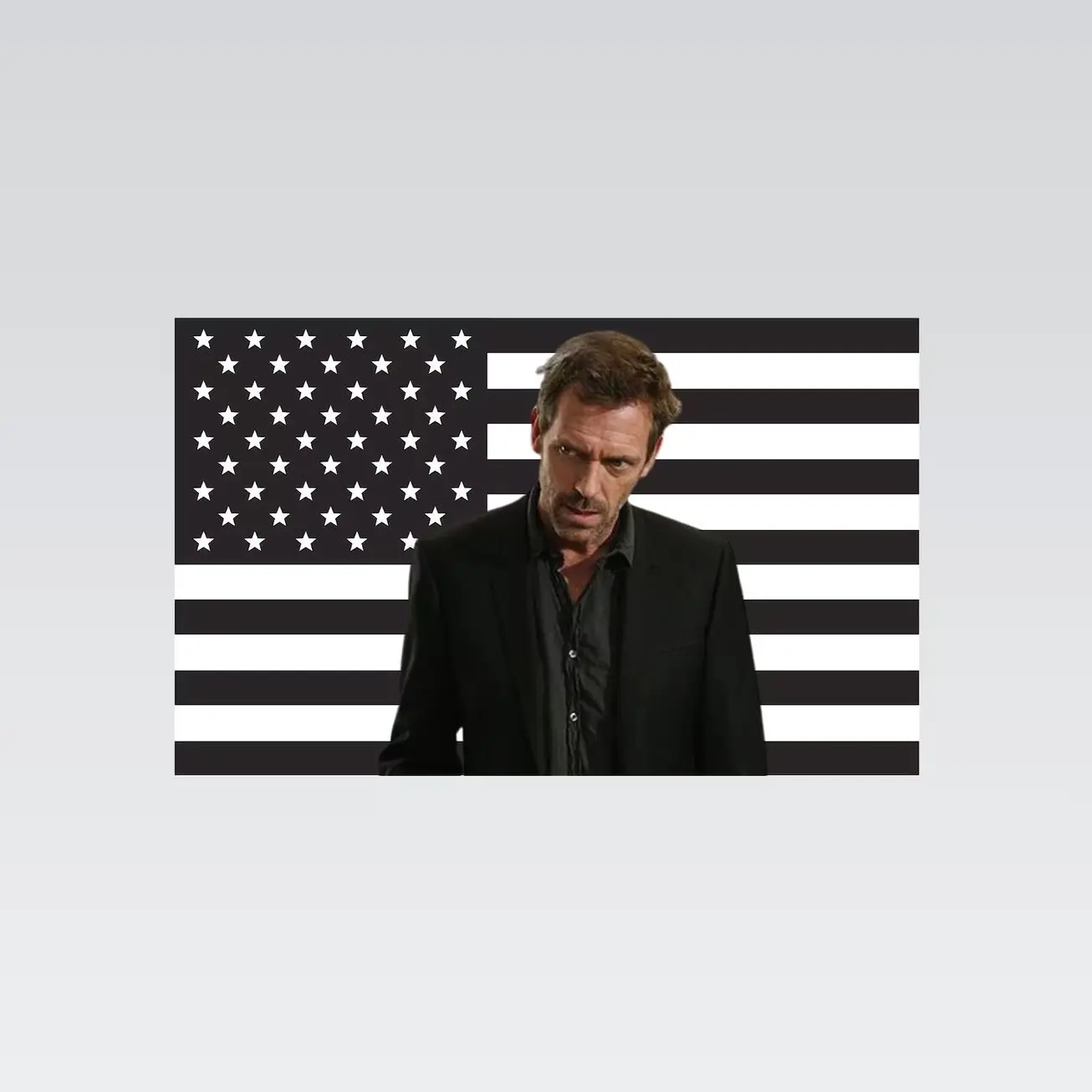 Dr House Black American Flag Tapestry – Medical Drama Wall Art | Aesthetic Black Flag | TV Fan Decor | Character Room Gift