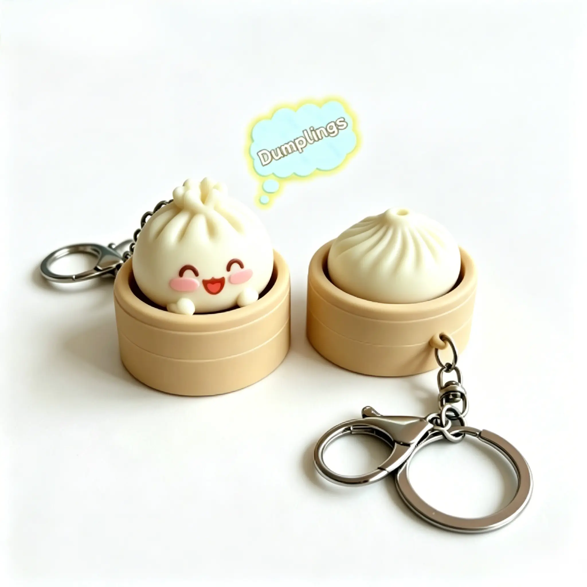 Cute Mini Dumpling Keychain 1pc