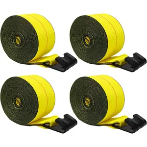 4'' x30' Winch Straps with Flat Hooks, Heavy Duty Trailer Winch Straps, 16,200 lbs Breaking Strength Flatbed Straps, 4in x 30ft Cargo Controls for Flatbed Trailer, , Utility Trailer(4 Pack)