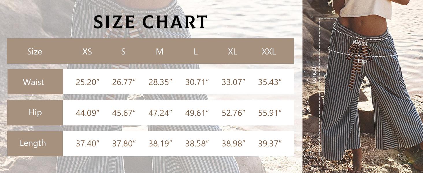 JovenPara Women's Drawstring Striped Wideleg Lounge Pants with Pockets Casual Bohemian Palazzo Trousers for Daily Wear Blue Boho Womenswear Bottom JovenPara Women's Drawstring Striped Wideleg Lounge Pants with Pockets Casual Bohemian Palazzo Trousers for Daily Wear Blue Boho Womenswear Bottom