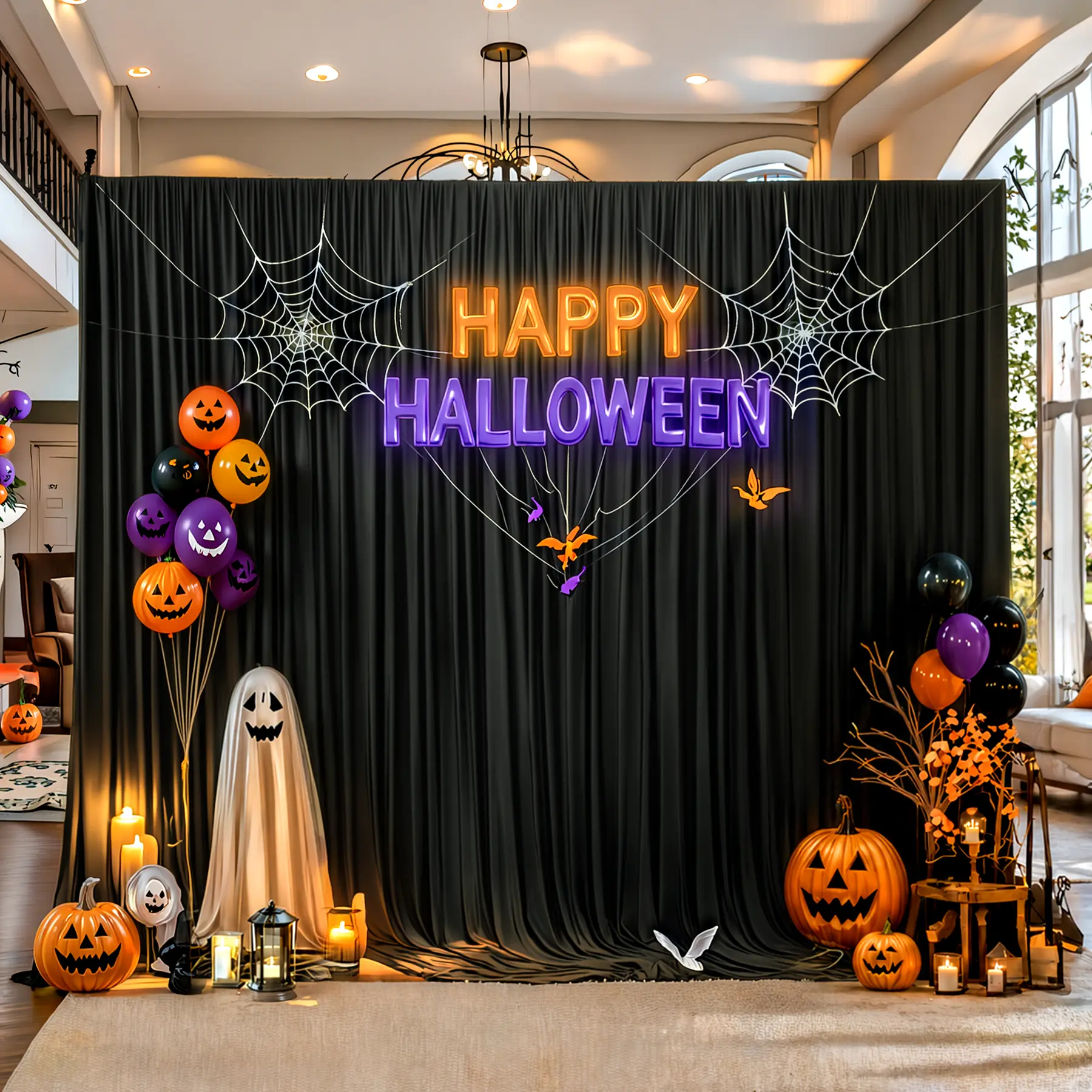 2 Panels Backdrop Curtains 5 x 7ft or 5 x 10ft Wrinkle Free Polyester Drapes for Wedding, Graduation, Birthday Party, Photography Background, Baby Shower, Gender Reveal, Summerwins halloween decor 2026 halloween decor