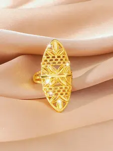 [New Product] Geometric Leaf Hollow Ring, High Quality Ring, Copper Plated 24K Gold Ring, Upgraded Fashion Ring, Exquisite Luxury Gift for Girlfriend, Valentine's Day Gift for Friends, Daily Accessory Gift, Mother's Day Jewelry Gift