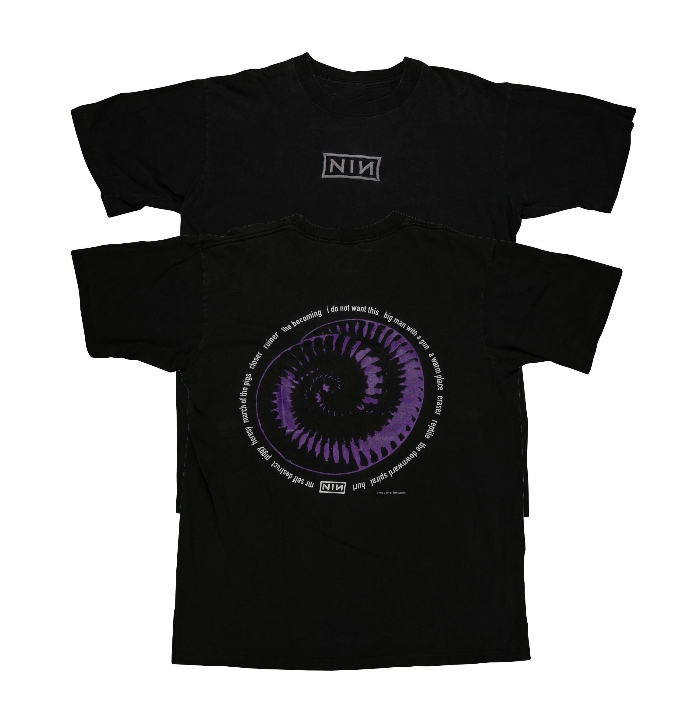Vintage Nine Inch Nails NIN The Downward Spiral 1994 90s Black T-Shirt