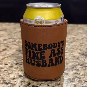 Engraved leatherette koozie