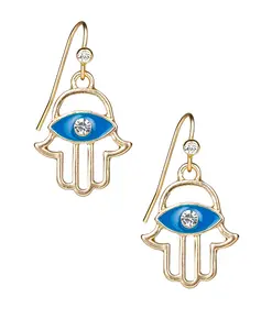 Hamsa Dangle Earrings - Good Luck Charm