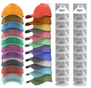 2025 Gen3 Compact Plastic Hat Storage Shelves - ABS Waterproof, 2 Removable Pieces, Curved Slots, Patented Clips, Holds Up to 40 Hats, Decor-Friendly for Bedrooms, Closets