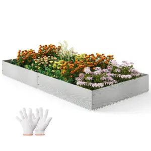 COSTWAY - 6-Pack 20 FT Galvanized Metal Landscape Edging for Lawn