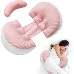 Pregnancy Pillow  Pregnant Women, Memory Foam Pillow  Side Sleeper, Maternity Pillow Support  Back, Belly, HIPS, and Legs, Portable and Adjustable Travel Wedge Pillows Pink