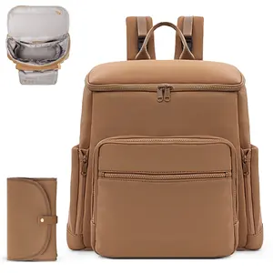 Miss Fong × ILCOLPO Diaper Bag Backpack, Neoprene Carry-on Travel Backpack with 16 Organizers, 4 Insulated Pockets, Changing Pad for Mom & Dad