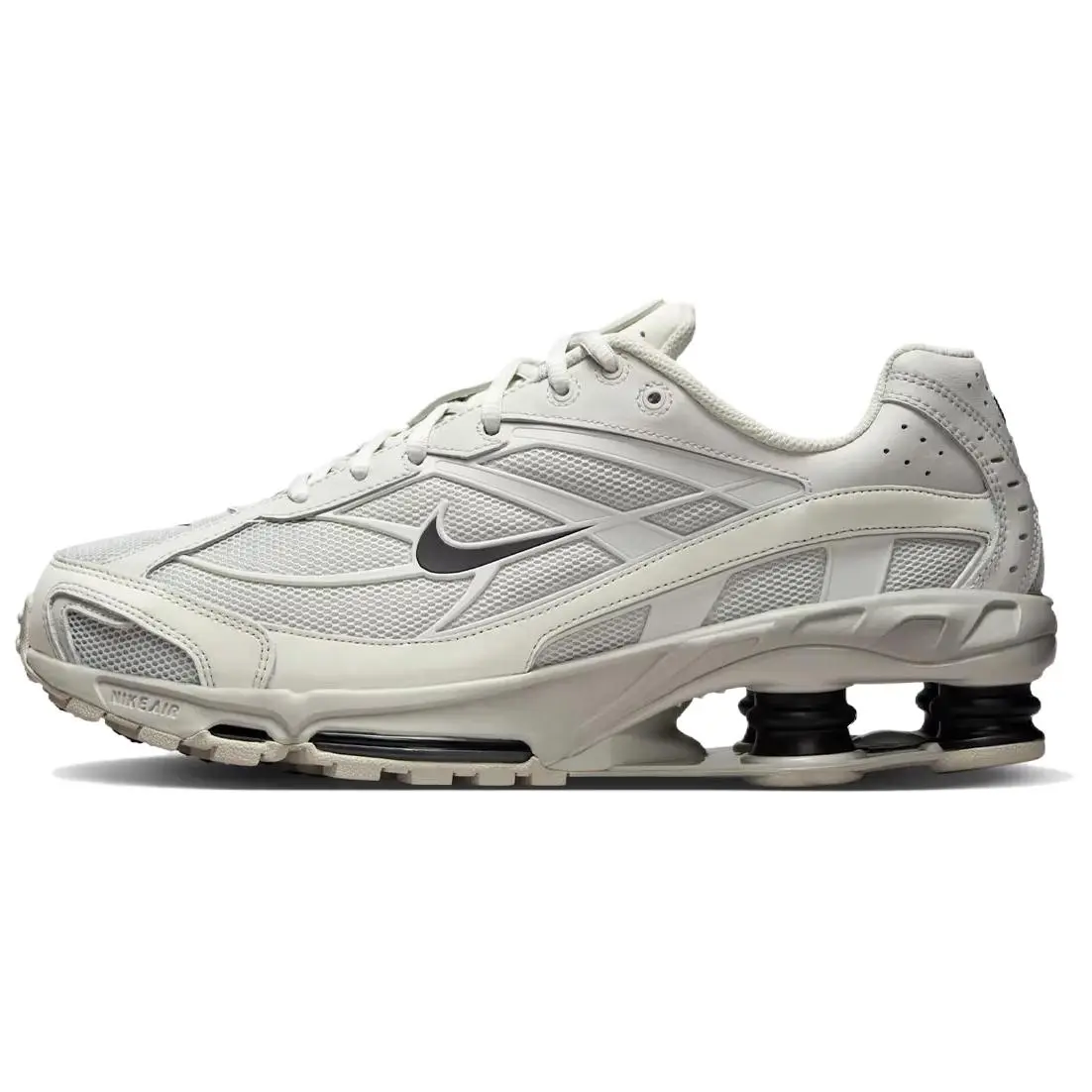 Nike Shox Ride 2 'Light Bone Black' Running Shoes - Lace-Up Sneakers with Breathable Mesh, Cushioning Material, Narrow Fit, Bold Colors, Durable Rubber Outsole, True Size Option for Daily Wear
