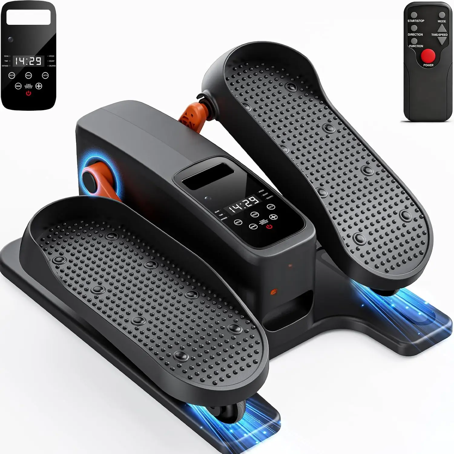 Under Desk Elliptical Machine, Electric Elliptical Leg Exerciser While Sitting for Seniors As Seen on TV, Quiet Portable Seated Pedal Exerciser for Seniors with 12 Speeds for Home(Black)