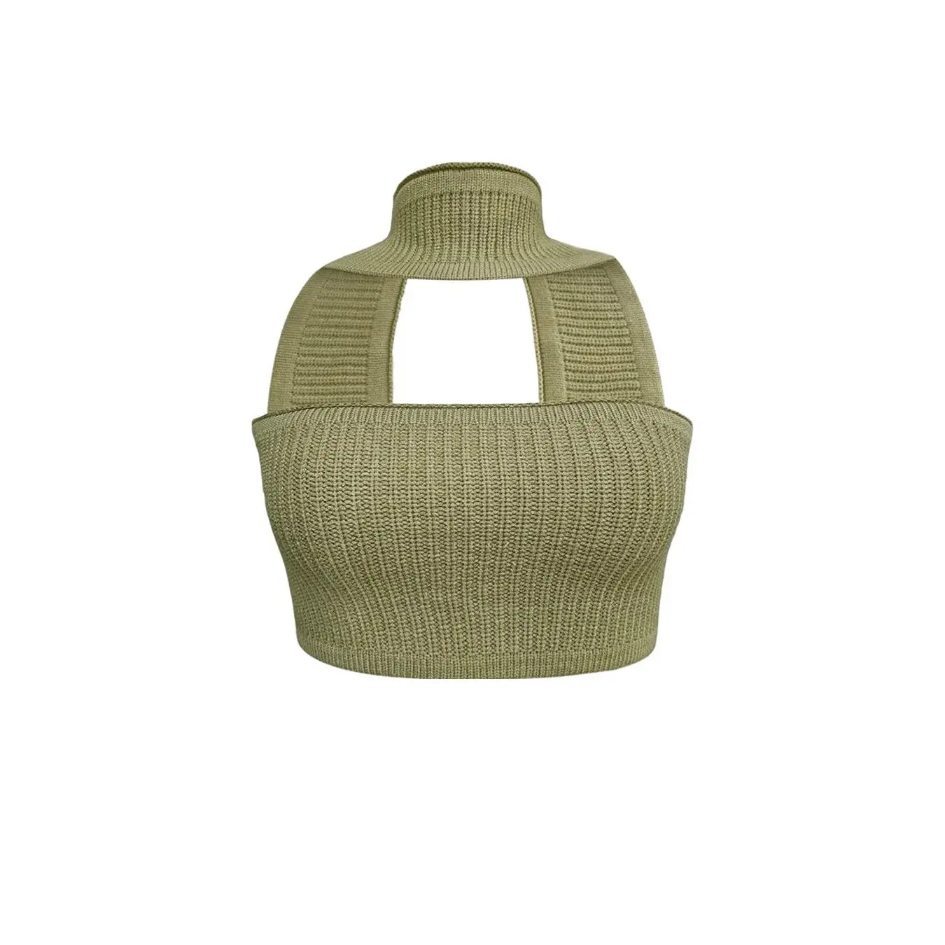 WINNIE RIBBED HALTER TOP
