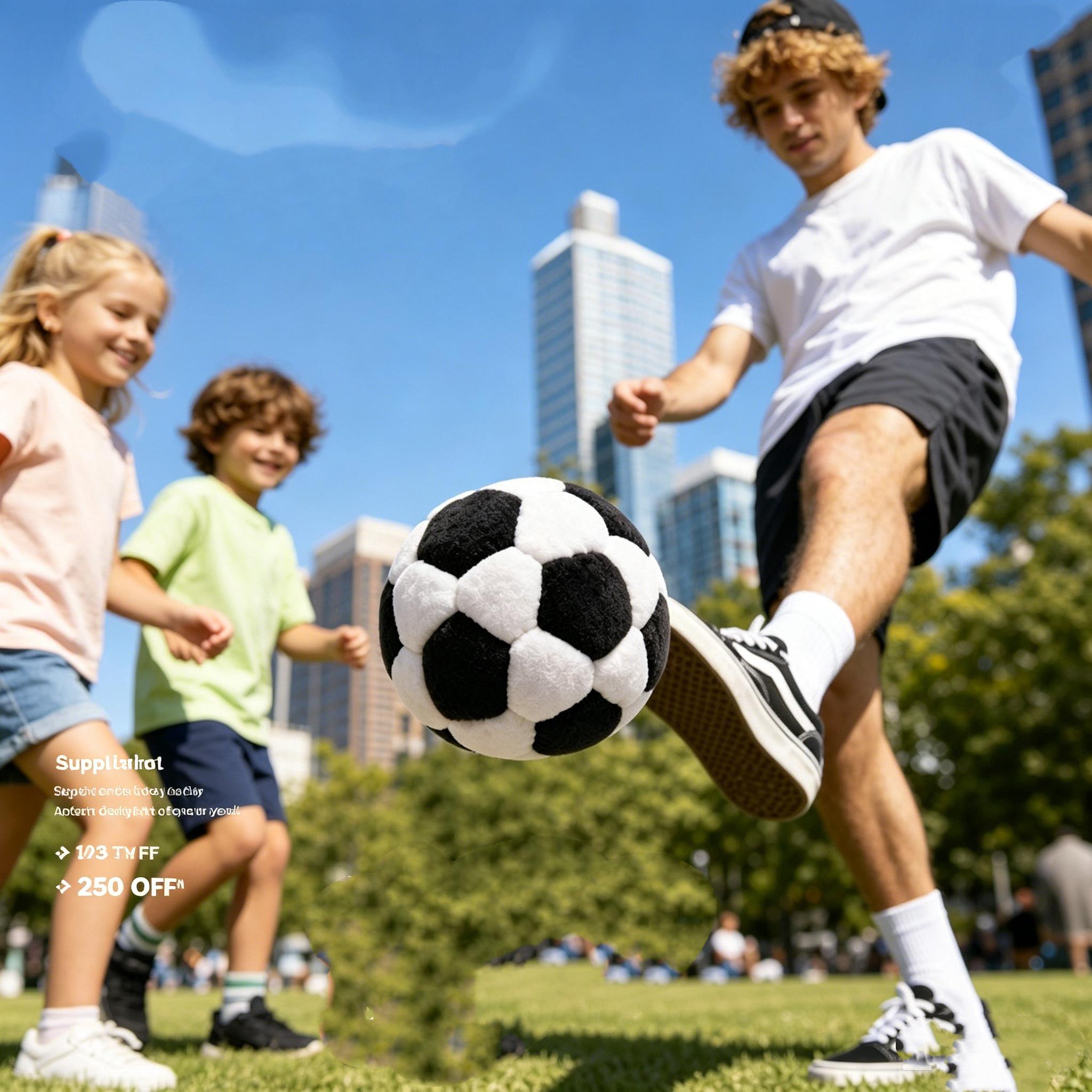 Plush Soccer Ball, Hacky Sack Footbag, Soft Indoor Kick Ball for Leisure & Outdoor Recreation