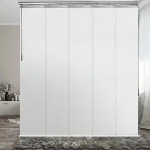 Sage Gray 5-Panel Single Rail Panel Track Extendable 40"-70"W x 91.4"H, Panel width 15.75" - 100% BLACKOUT