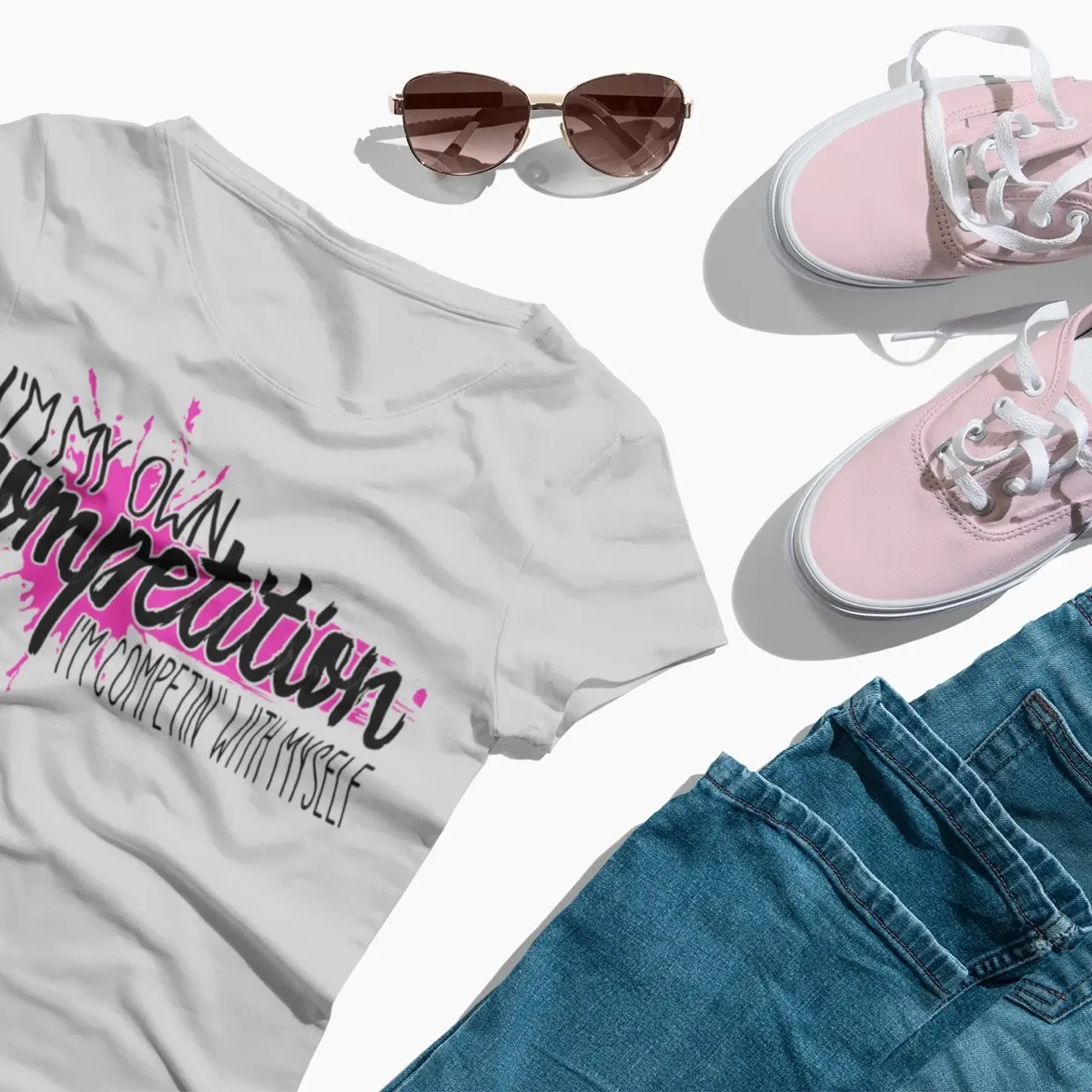 Competition Tshirt Top Womenswear Graphic T-Shirt Women Lady Workout